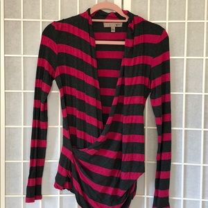 Striped wrap top